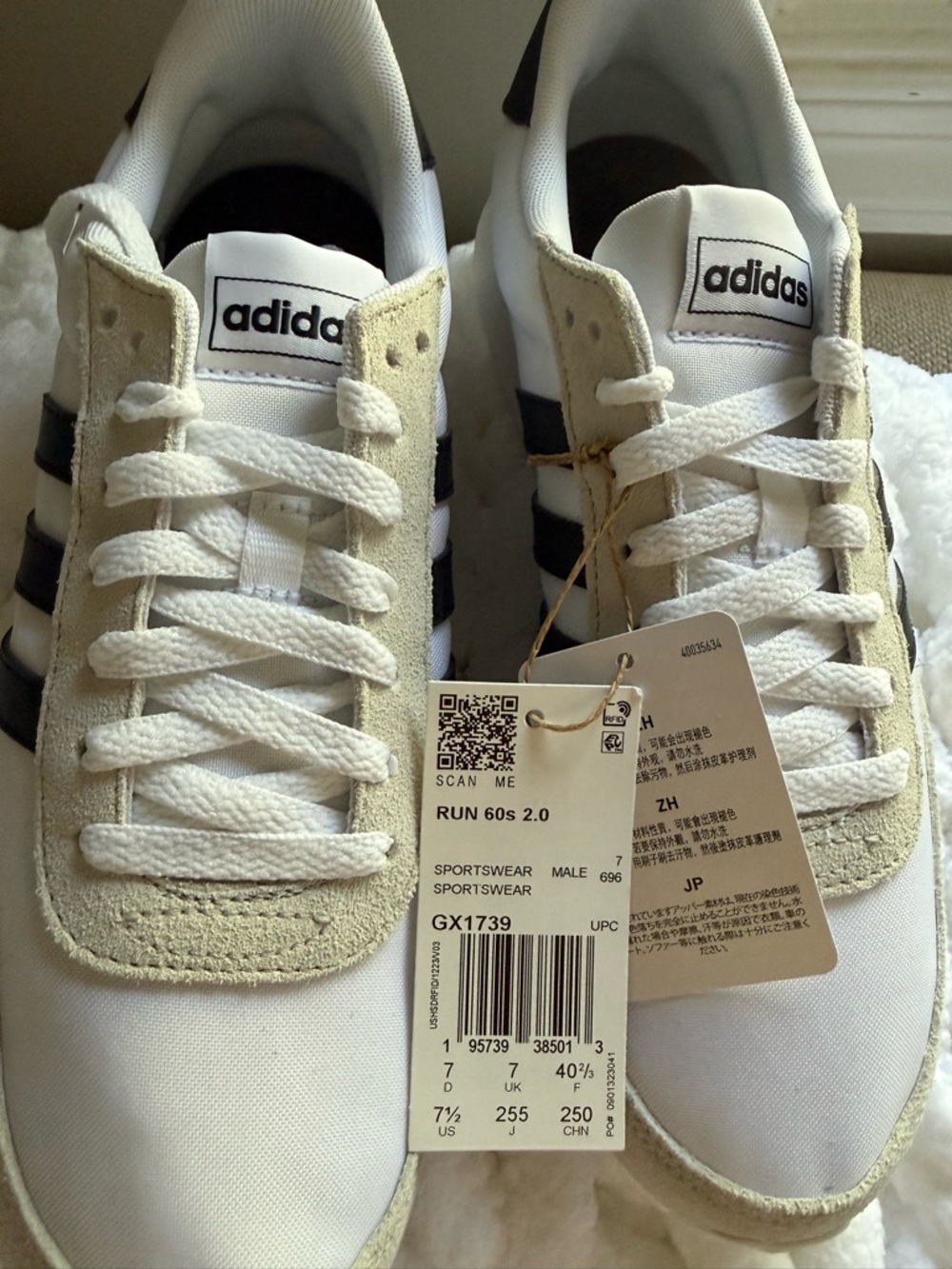 adidas RUN 60s 2.0 Men’s White and Black Sneakers